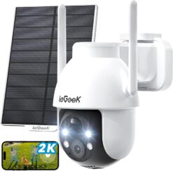 ieGeek 2K Solar Security Camera Outdoor Wireless 360° PTZ