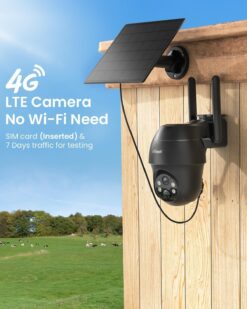 Alternative view of ieGeek S11 Black 4G Solar Camera | No WiFi, SIM Card Included
