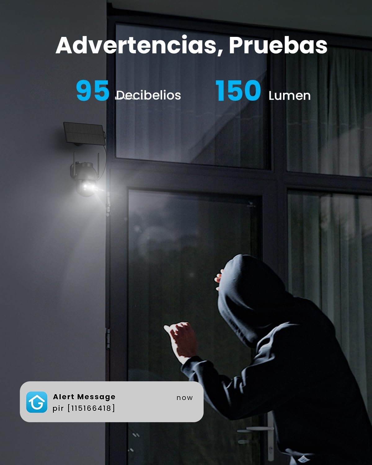 Outdoor Solar Security Camera 2K Black | ieGeek 360° PTZ - Image 6