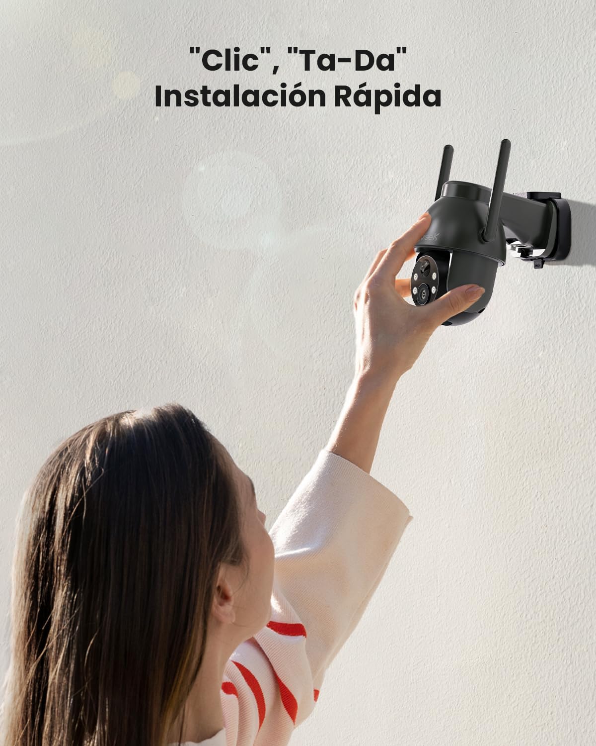 Outdoor Solar Security Camera 2K Black | ieGeek 360° PTZ - Image 5