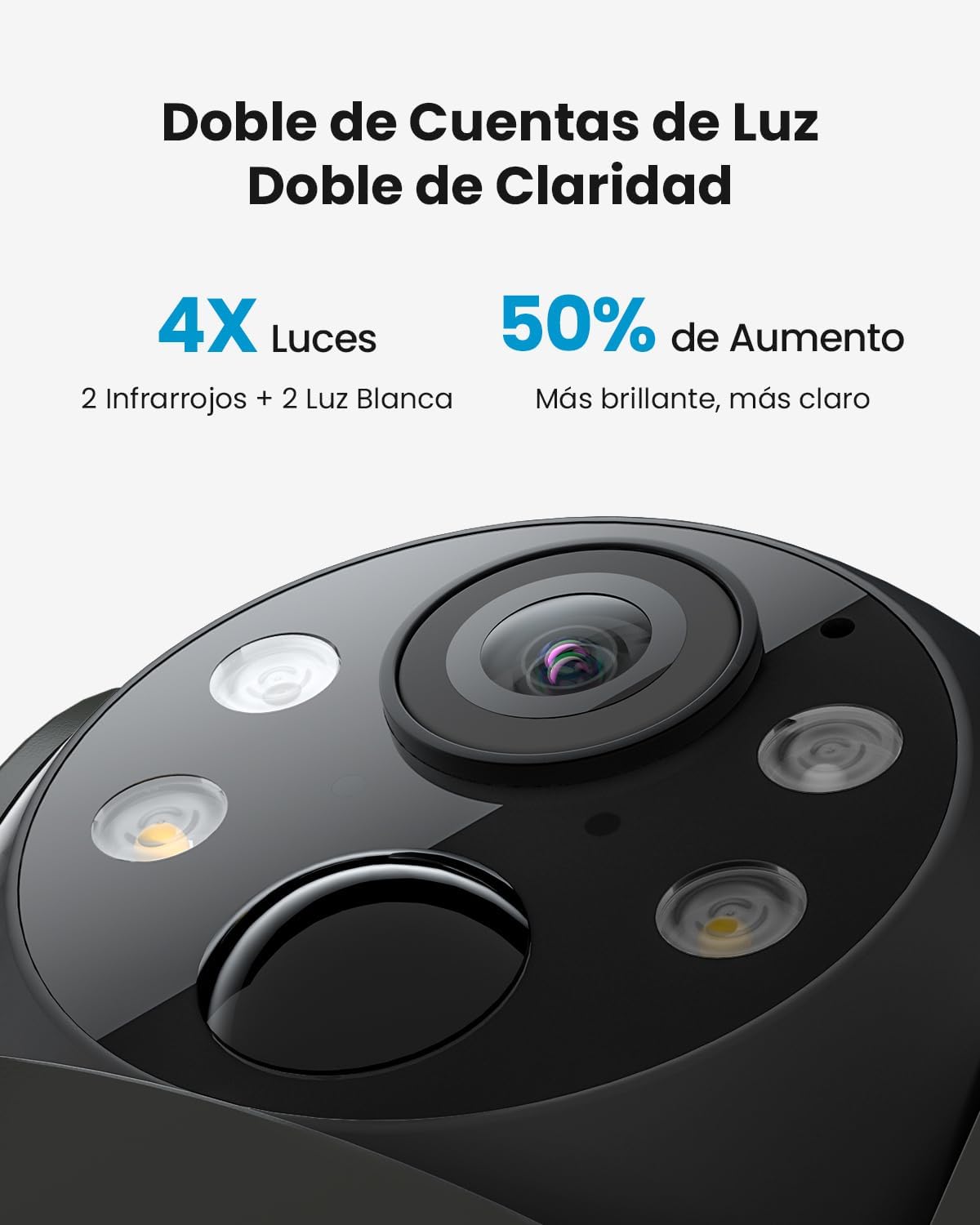 Outdoor Solar Security Camera 2K Black | ieGeek 360° PTZ - Image 2