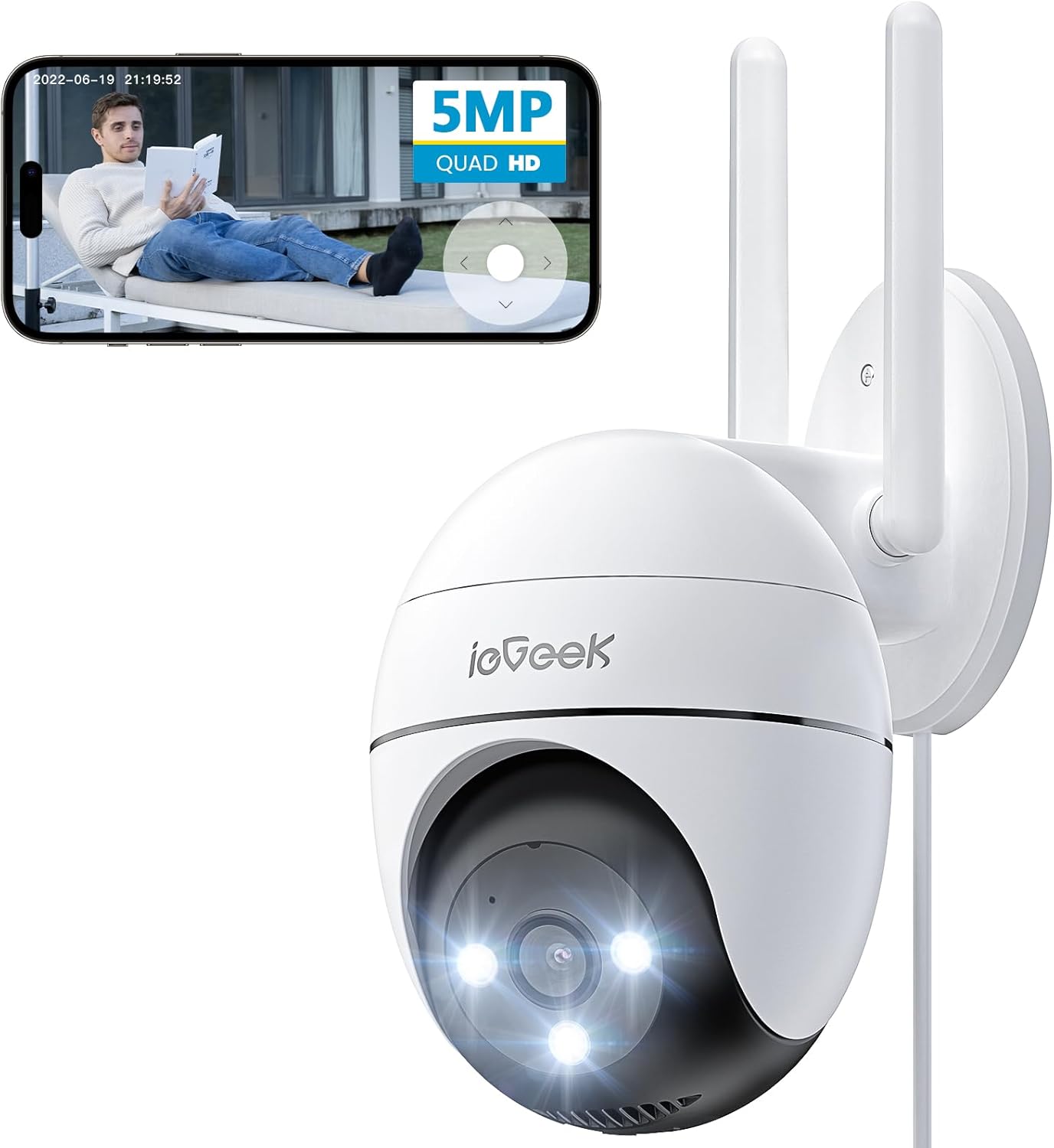 ieGeek ZS-GQ4 5MP PTZ 360° Security Camera Outdoor WiFi CCTV