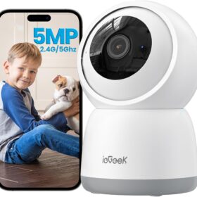 Indoor Security Camera WiFi 5MP 360° PTZ | ieGeek SC1