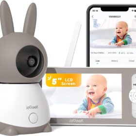 ieGeek Baby Monitor 2K with 5″ Screen & 360° Tracking