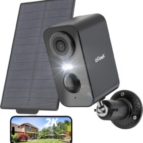 Solar Security Camera 2K WiFi Black | ieGeek Indoor/Outdoor
